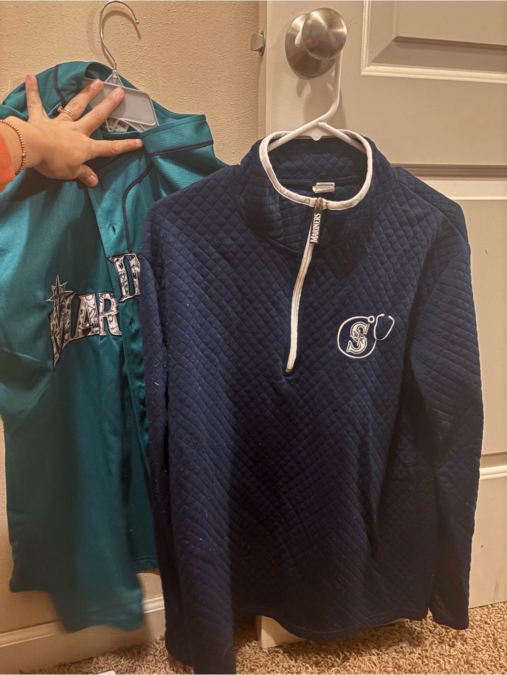 Seattle mariners nurses Quilted Half-Zip Pullover Jacket and Jersey